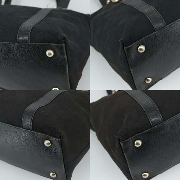 GUCCI GG Canvas Tote Bag Black Gold - Picture 10 of 12